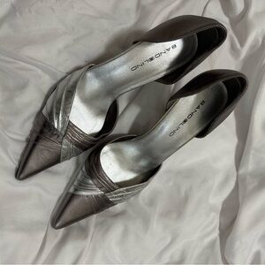 Bandolino Silver & Brown Stiletto Heels – Sleek Two‑Tone Dress Shoes